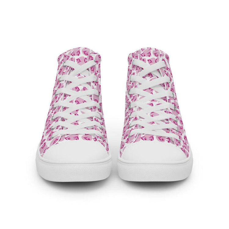 Roses in a Row Women’s High Top Canvas Shoes - MessyBunFun - Your Destination for Stylish Unisex Clothing, Tops and bottoms - MessyBunFun.com