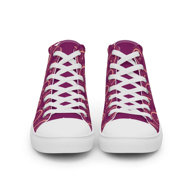 Pink Rainbow Women’s High Top Canvas Shoes - MessyBunFun - Your Destination for Stylish Unisex Clothing, Tops and bottoms - MessyBunFun.com