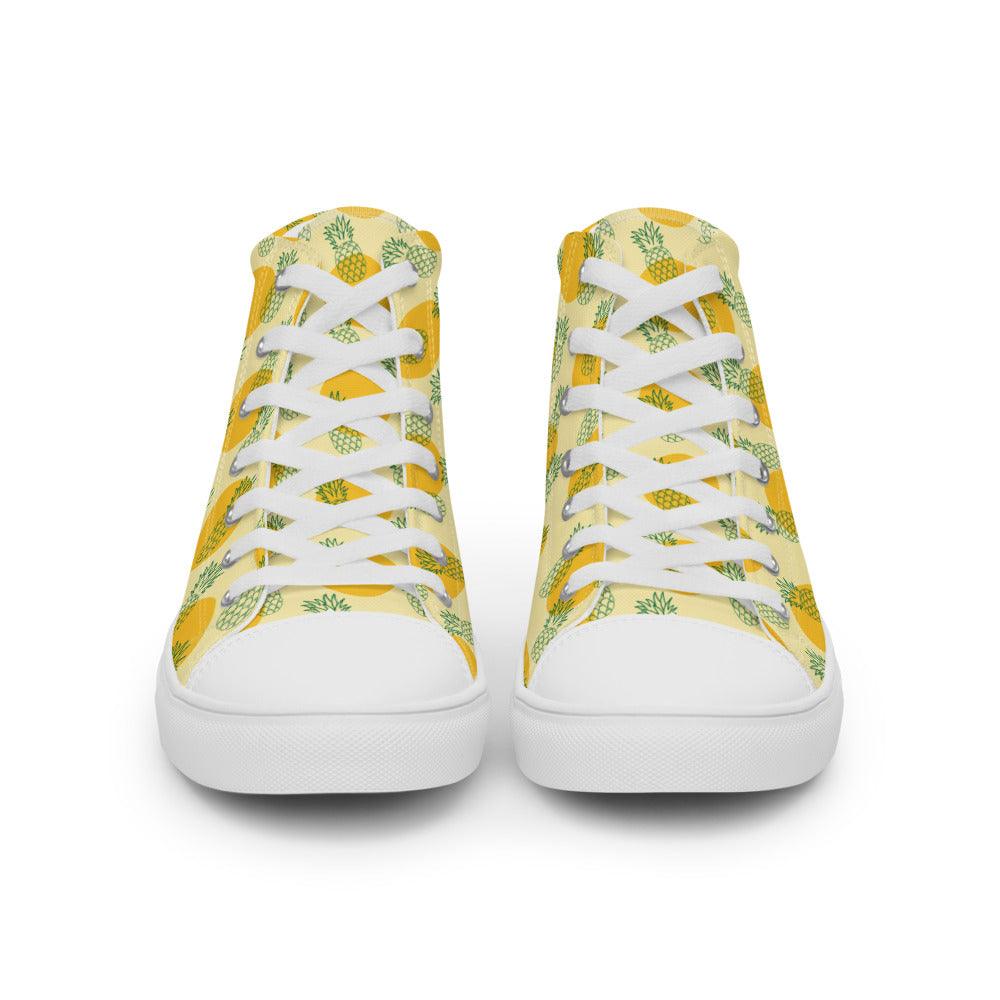 Pineapple Women’s High Top Canvas Shoes - MessyBunFun - Your Destination for Stylish Unisex Clothing, Tops and bottoms - MessyBunFun.com