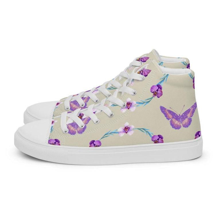 Butterfly Garden Women’s High Top Canvas Shoes - MessyBunFun - Your Destination for Stylish Unisex Clothing, Tops and bottoms - MessyBunFun.com