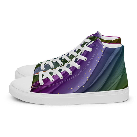 Fading Swirls Women’s High Top Canvas Shoes - MessyBunFun - Your Destination for Stylish Unisex Clothing, Tops and bottoms - MessyBunFun.com