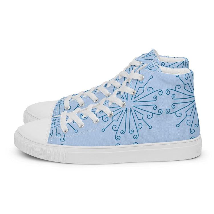 Blue Ornaments Women’s High Top Canvas Shoes - MessyBunFun - Your Destination for Stylish Unisex Clothing, Tops and bottoms - MessyBunFun.com