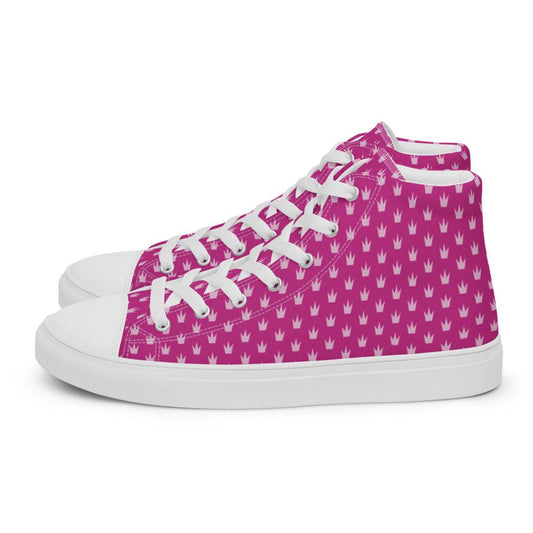 Pink Crown Women’s High Top Canvas Shoes