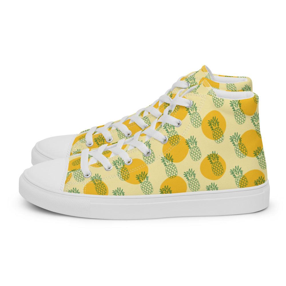 Pineapple Women’s High Top Canvas Shoes - MessyBunFun - Your Destination for Stylish Unisex Clothing, Tops and bottoms - MessyBunFun.com