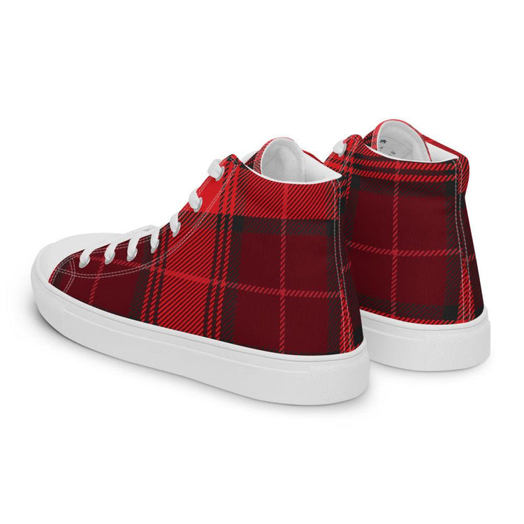 Red Buffalo Plaid Women’s High Top Canvas Shoes - MessyBunFun - Your Destination for Stylish Unisex Clothing, Tops and bottoms - MessyBunFun.com