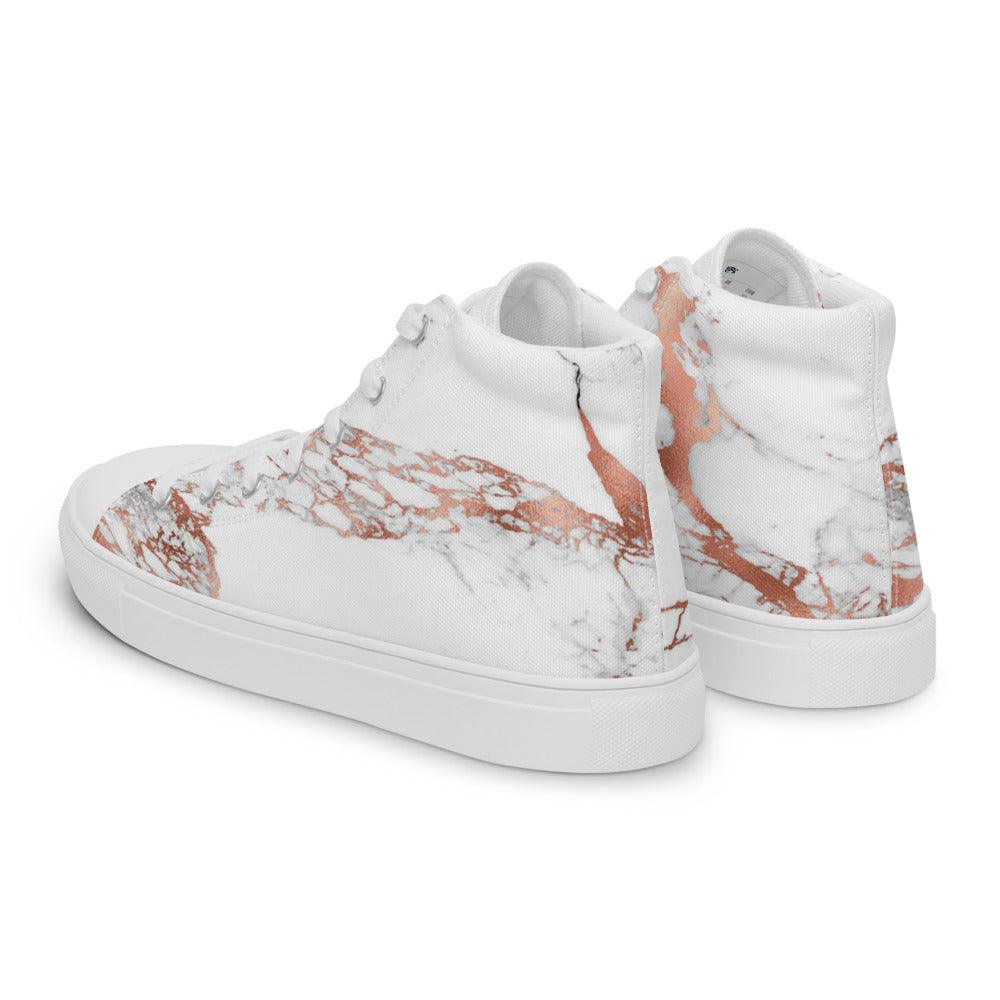 Bubble Gum White Splatter Women’s High Top Canvas Shoes - MessyBunFun - Your Destination for Stylish Unisex Clothing, Tops and bottoms - MessyBunFun.com