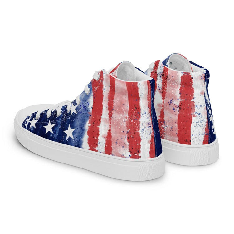 Tie-Dye Flag Women’s High Top Canvas Shoes - MessyBunFun - Your Destination for Stylish Unisex Clothing, Tops and bottoms - MessyBunFun.com