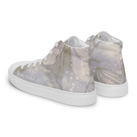 Silver Madness Women’s High Top Canvas Shoes - MessyBunFun - Your Destination for Stylish Unisex Clothing, Tops and bottoms - MessyBunFun.com