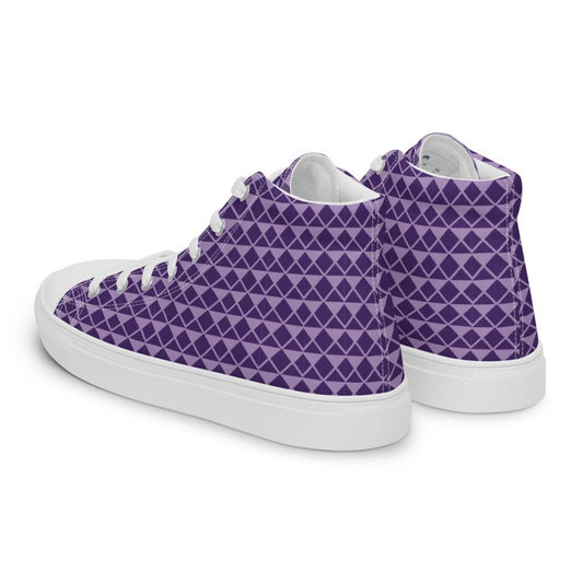 Purple Diamonds Women’s High Top Canvas Shoes - MessyBunFun - Your Destination for Stylish Unisex Clothing, Tops and bottoms - MessyBunFun.com