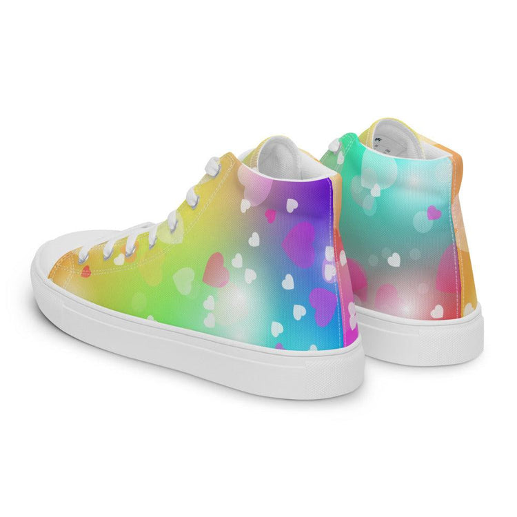 Neon Dreams Women’s High Top Canvas Shoes - MessyBunFun - Your Destination for Stylish Unisex Clothing, Tops and bottoms - MessyBunFun.com