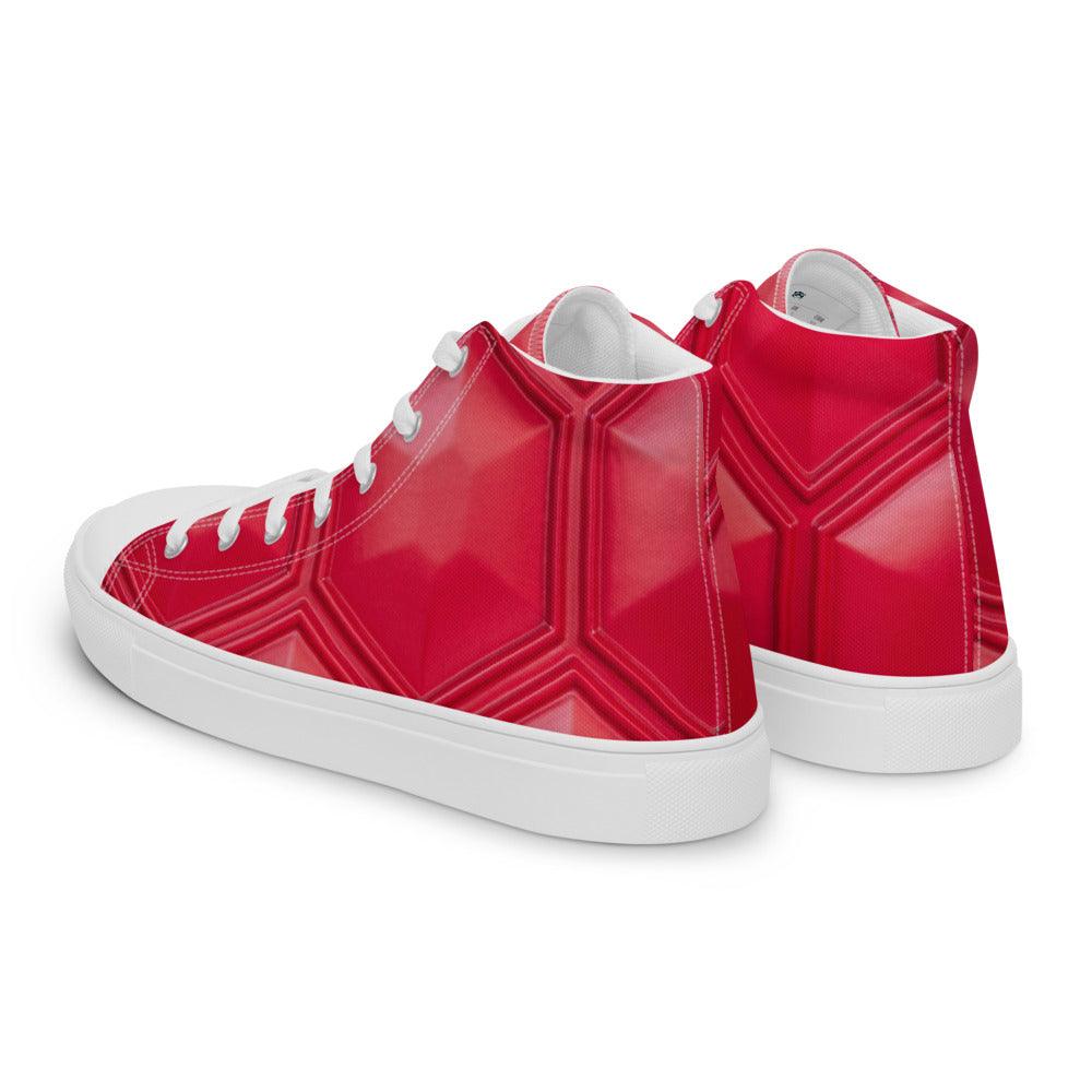 Big Red Wall Women’s High Top Canvas Shoes - MessyBunFun - Your Destination for Stylish Unisex Clothing, Tops and bottoms - MessyBunFun.com