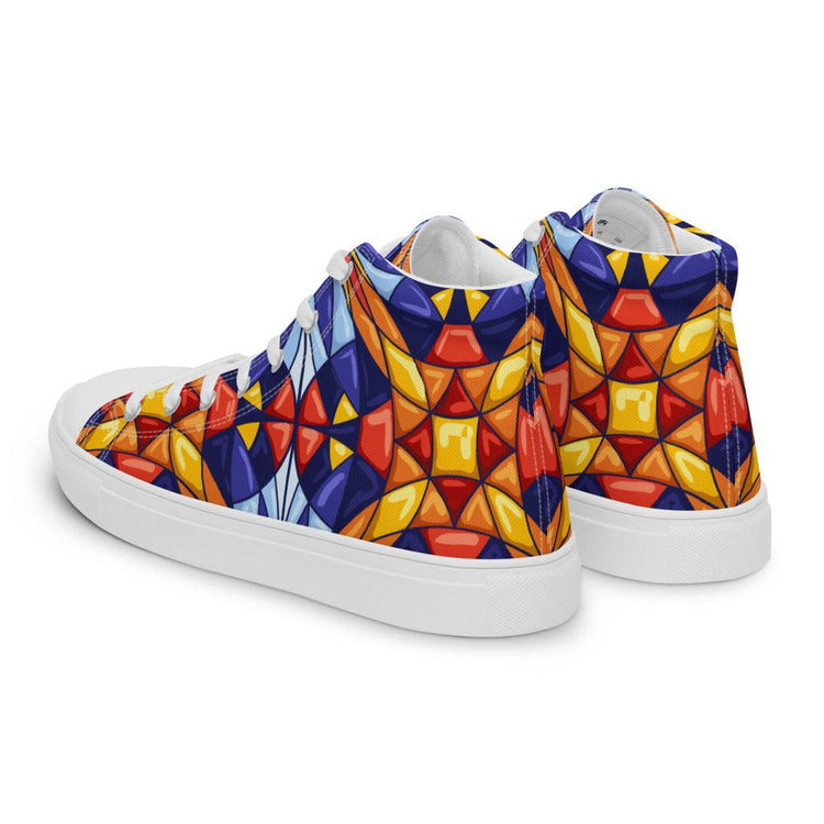 Stained Glass Women’s High Top Canvas Shoes - MessyBunFun - Your Destination for Stylish Unisex Clothing, Tops and bottoms - MessyBunFun.com