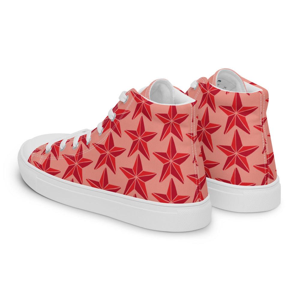 Red Star Women’s High Top Canvas Shoes - MessyBunFun - Your Destination for Stylish Unisex Clothing, Tops and bottoms - MessyBunFun.com