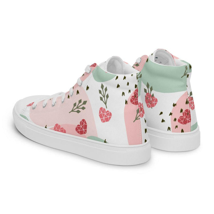 Garden's Heart Women’s High Top Canvas Shoes - MessyBunFun - Your Destination for Stylish Unisex Clothing, Tops and bottoms - MessyBunFun.com