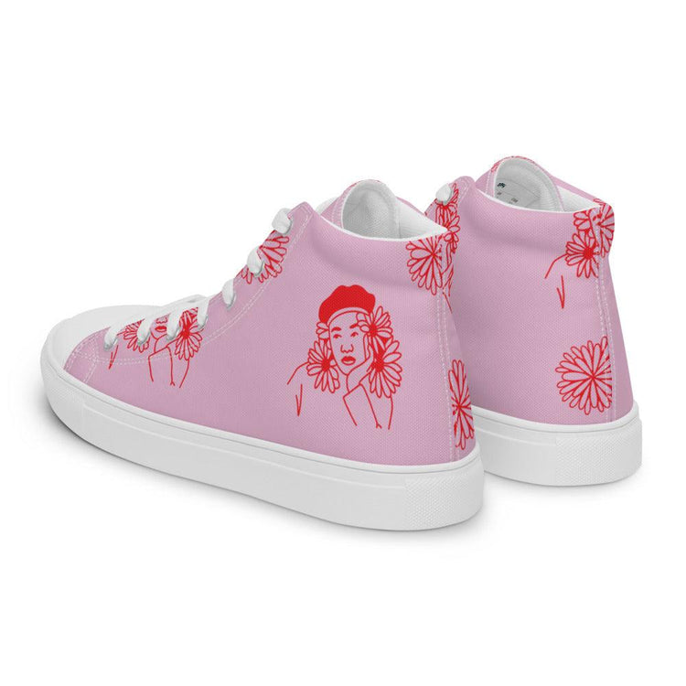 Island Dreams Women’s High Top Canvas Shoes - MessyBunFun - Your Destination for Stylish Unisex Clothing, Tops and bottoms - MessyBunFun.com