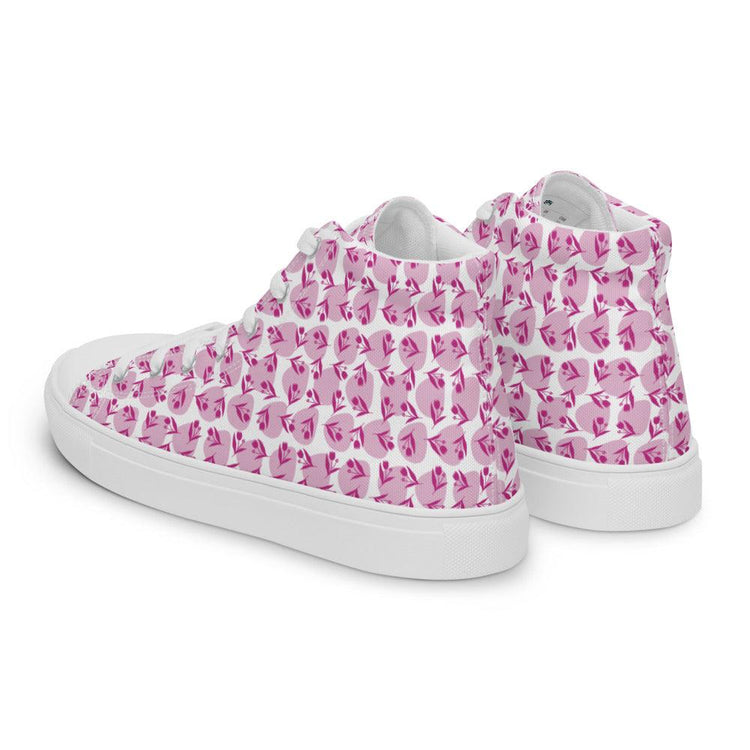 Roses in a Row Women’s High Top Canvas Shoes - MessyBunFun - Your Destination for Stylish Unisex Clothing, Tops and bottoms - MessyBunFun.com