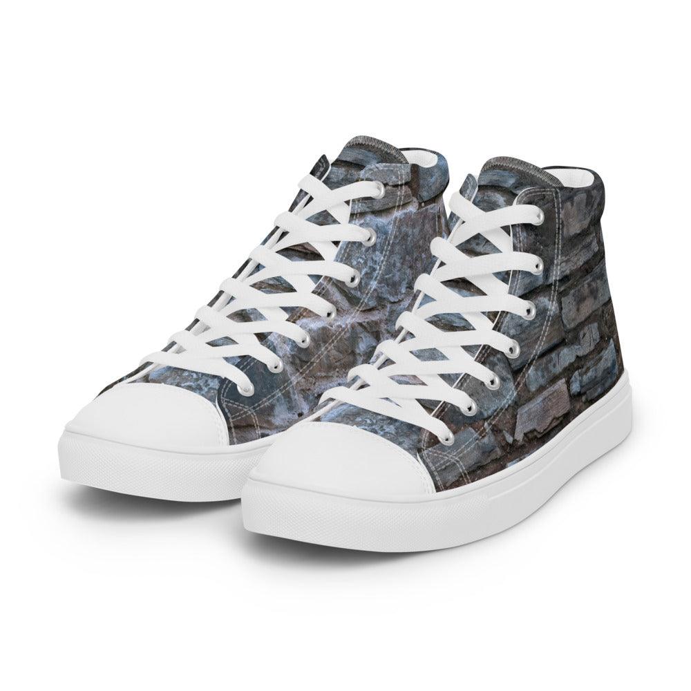 Stone Cold Women’s High Top Canvas Shoes - MessyBunFun - Your Destination for Stylish Unisex Clothing, Tops and bottoms - MessyBunFun.com