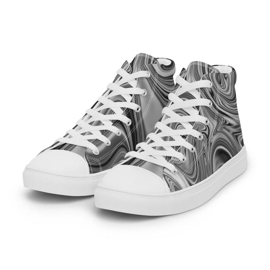 Black Marble Women’s High Top Canvas Shoes