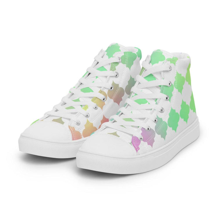 Moroccan Madness Women’s High Top Canvas Shoes - MessyBunFun - Your Destination for Stylish Unisex Clothing, Tops and bottoms - MessyBunFun.com