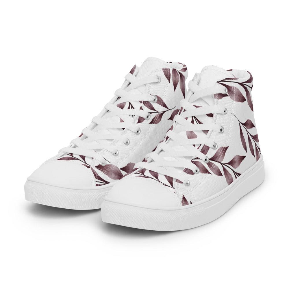 Bronze Vines Women’s High Top Canvas Shoes - MessyBunFun - Your Destination for Stylish Unisex Clothing, Tops and bottoms - MessyBunFun.com