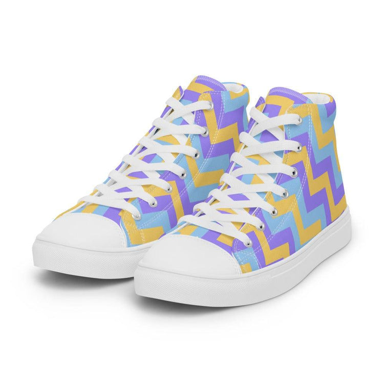 Zigzag Pathway Women’s High Top Canvas Shoes