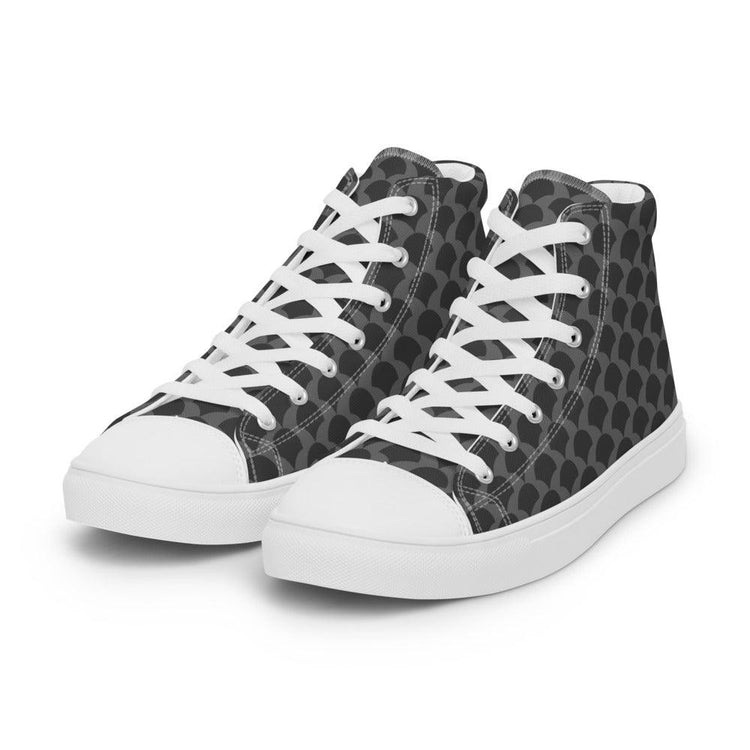 Black Fans Women’s High Top Canvas Shoes - MessyBunFun - Your Destination for Stylish Unisex Clothing, Tops and bottoms - MessyBunFun.com