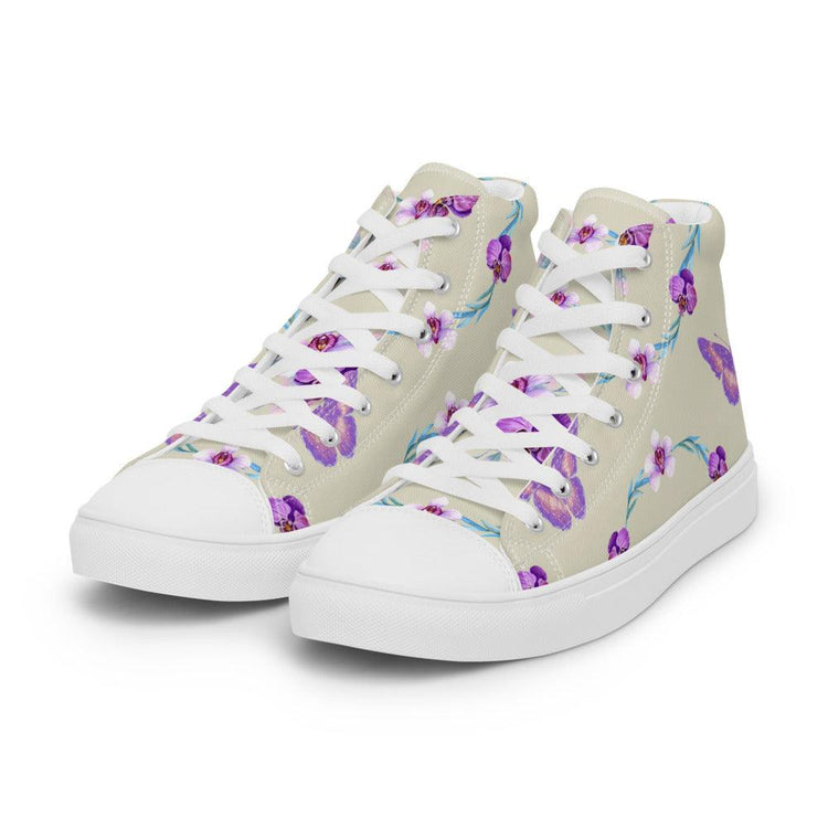 Butterfly Garden Women’s High Top Canvas Shoes - MessyBunFun - Your Destination for Stylish Unisex Clothing, Tops and bottoms - MessyBunFun.com