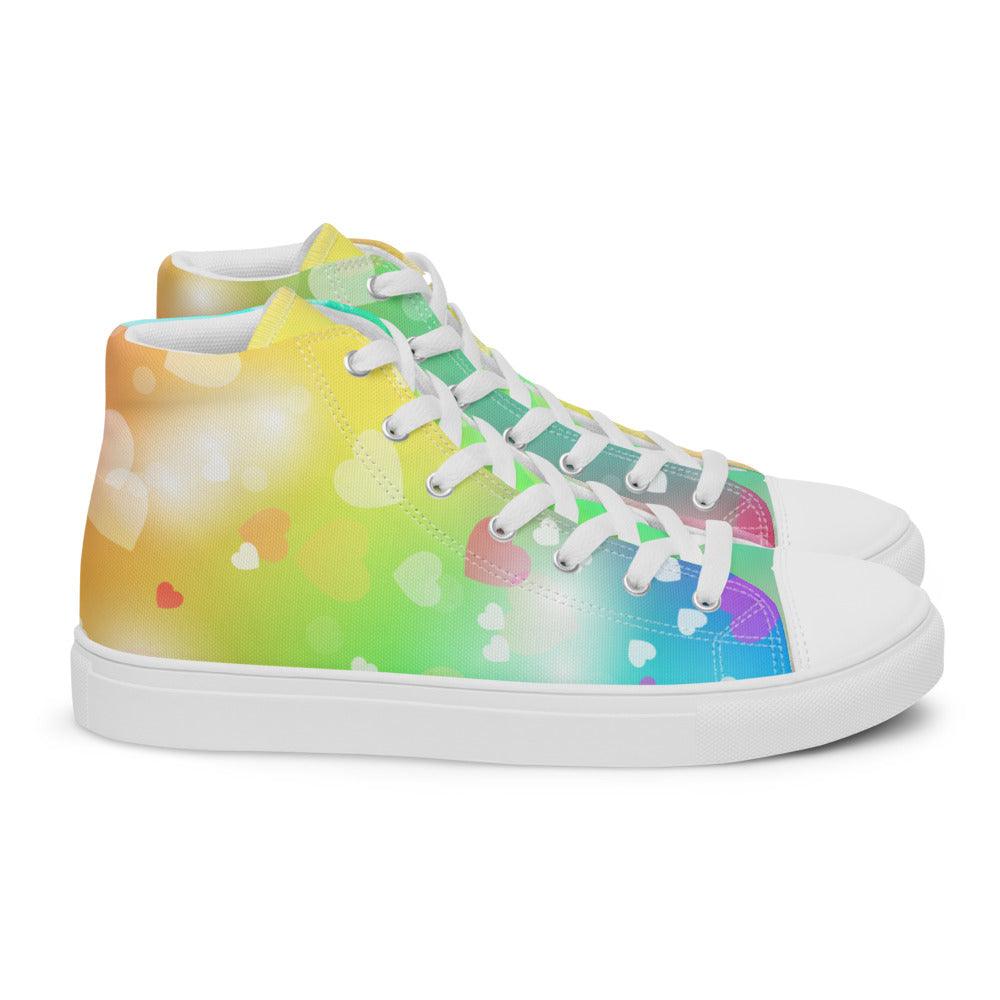 Neon Dreams Women’s High Top Canvas Shoes - MessyBunFun - Your Destination for Stylish Unisex Clothing, Tops and bottoms - MessyBunFun.com