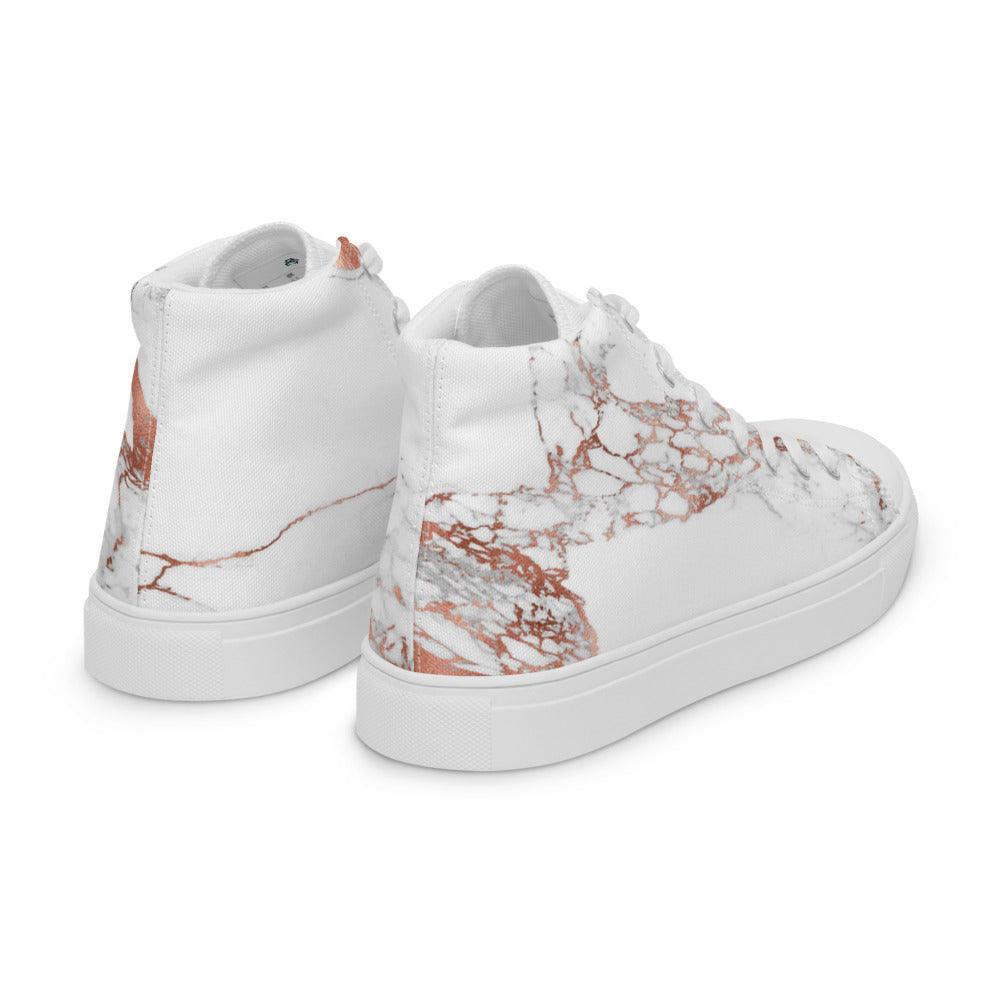 Bubble Gum White Splatter Women’s High Top Canvas Shoes - MessyBunFun - Your Destination for Stylish Unisex Clothing, Tops and bottoms - MessyBunFun.com