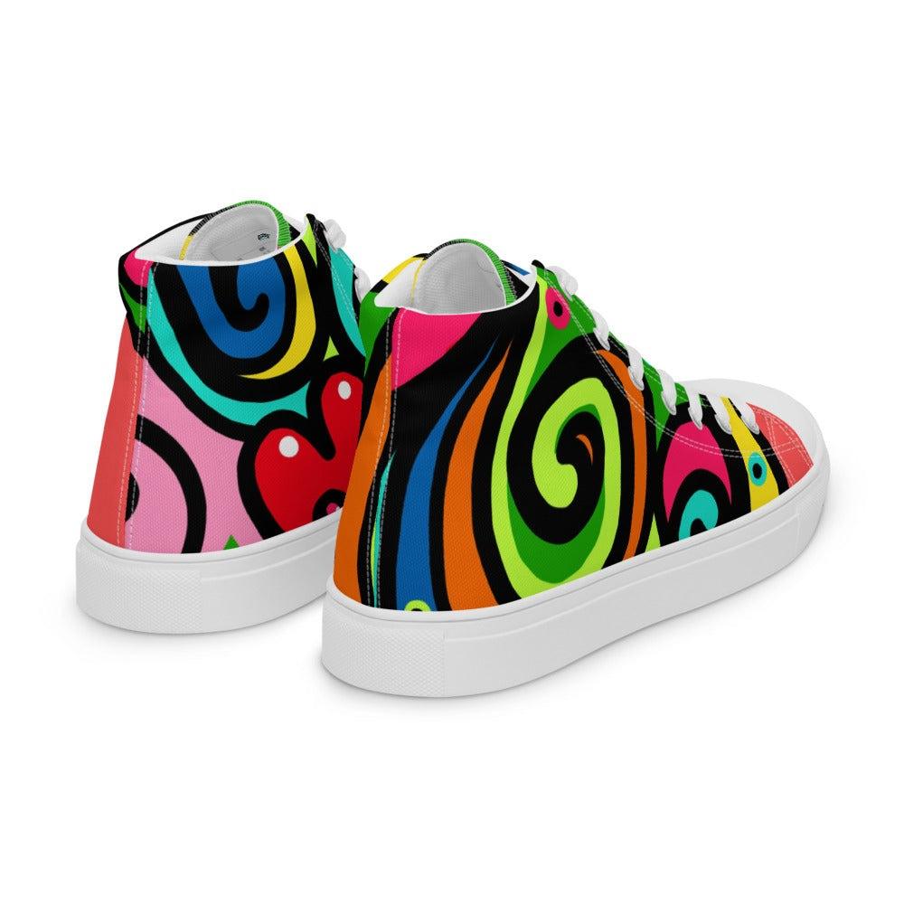 Hippy Days Women’s High Top Canvas Shoes - MessyBunFun - Your Destination for Stylish Unisex Clothing, Tops and bottoms - MessyBunFun.com