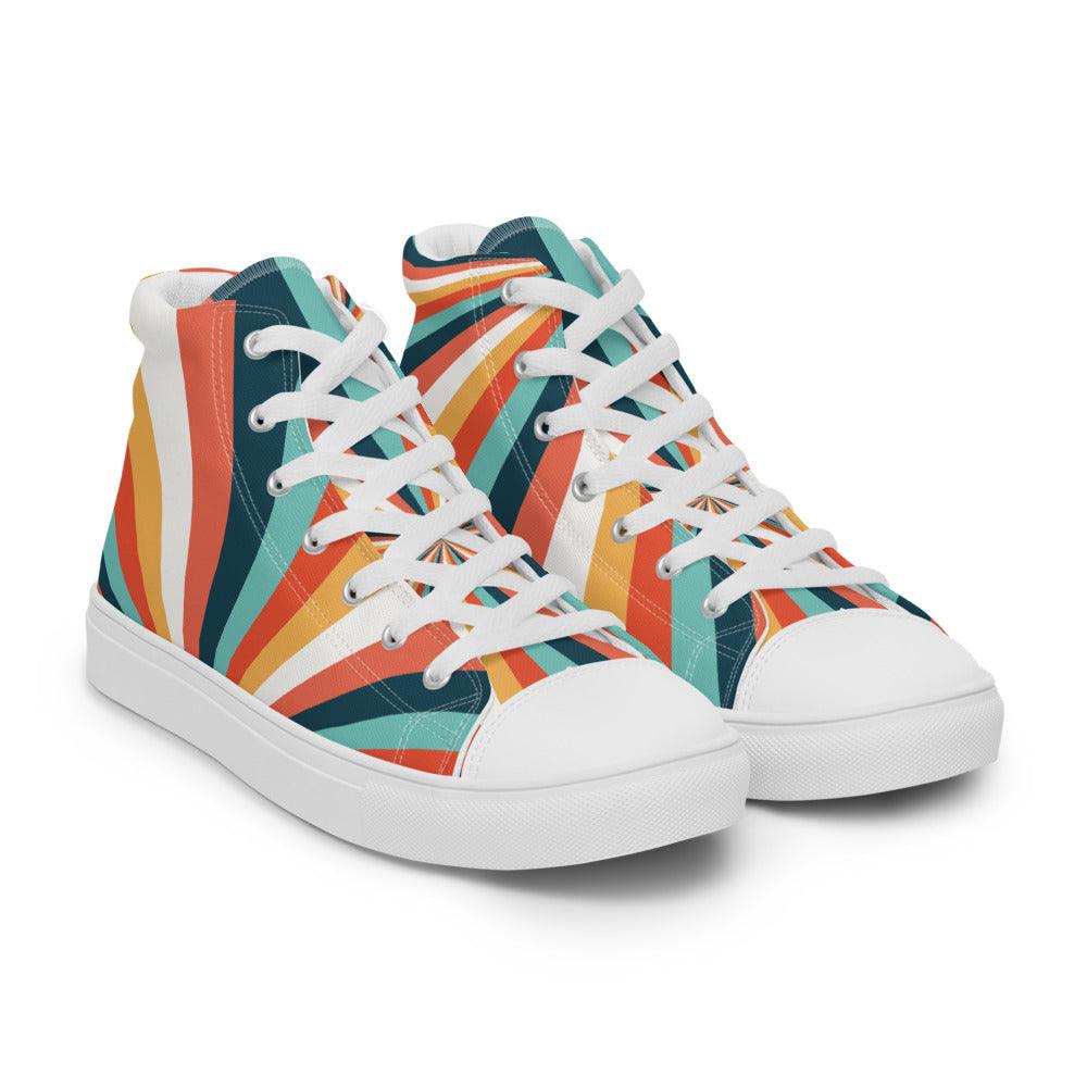 Sunny Day Women’s High Top Canvas Shoes - MessyBunFun - Your Destination for Stylish Unisex Clothing, Tops and bottoms - MessyBunFun.com