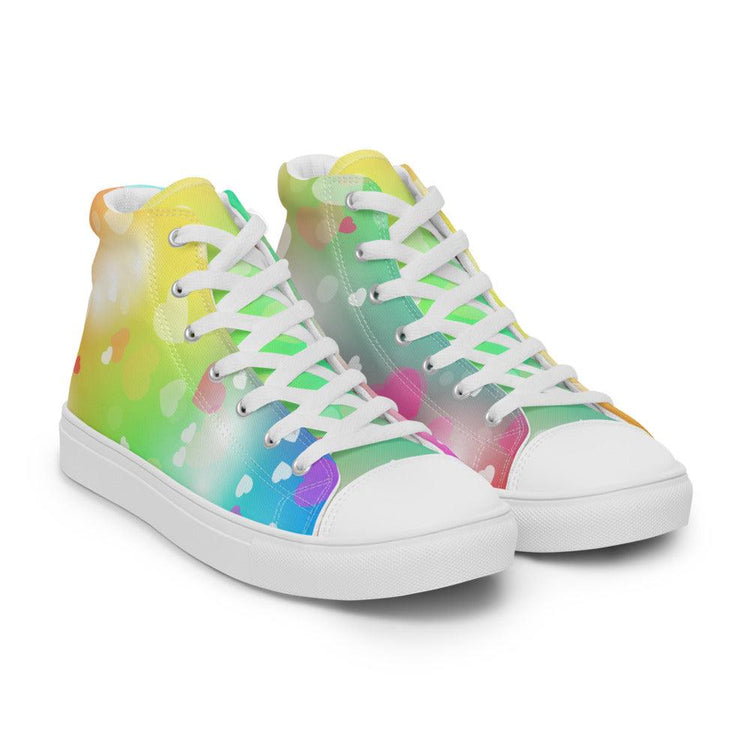 Neon Dreams Women’s High Top Canvas Shoes - MessyBunFun - Your Destination for Stylish Unisex Clothing, Tops and bottoms - MessyBunFun.com