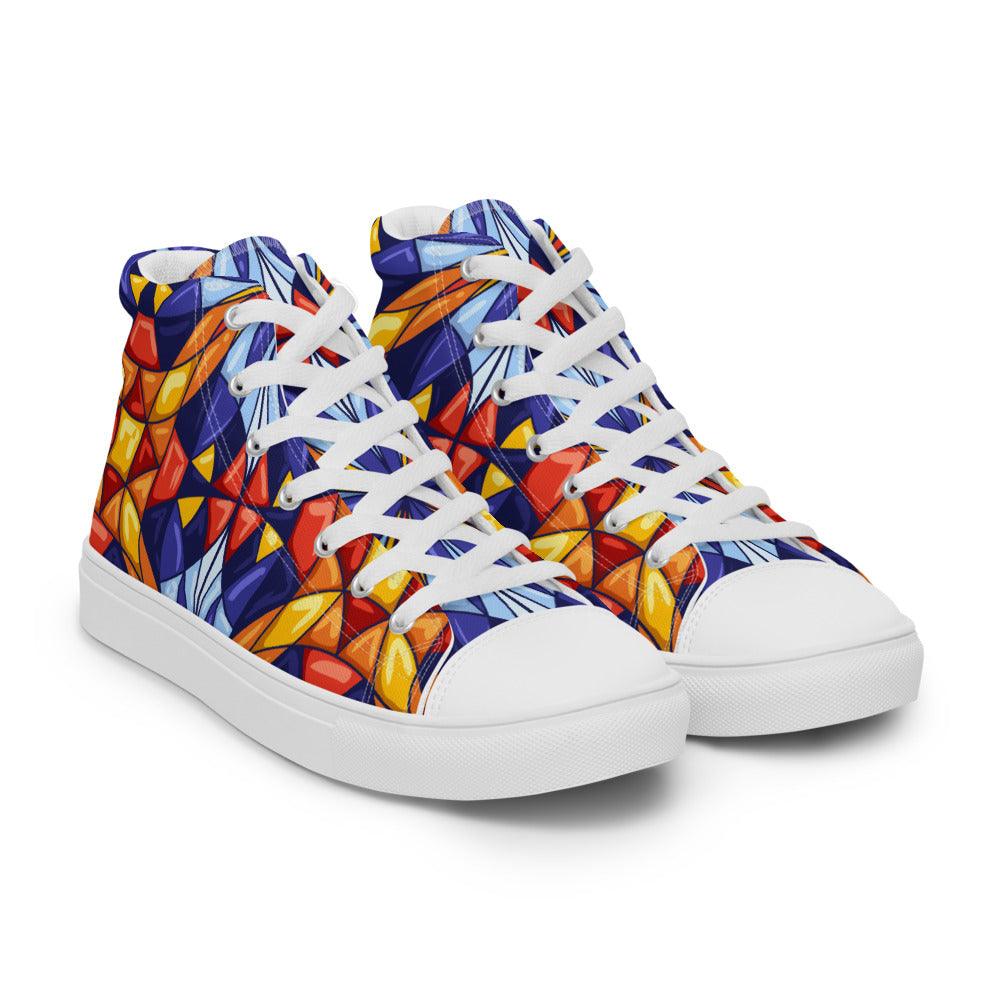 Stained Glass Women’s High Top Canvas Shoes - MessyBunFun - Your Destination for Stylish Unisex Clothing, Tops and bottoms - MessyBunFun.com