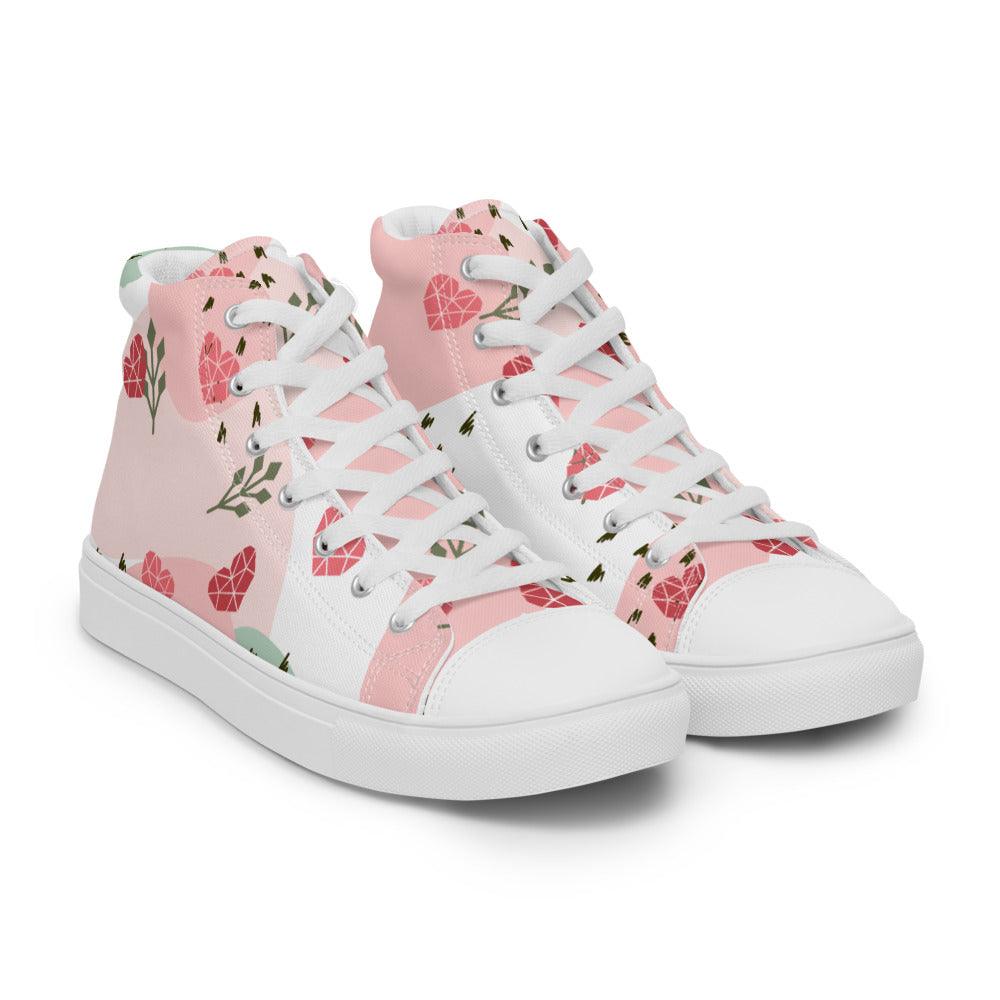 Garden's Heart Women’s High Top Canvas Shoes - MessyBunFun - Your Destination for Stylish Unisex Clothing, Tops and bottoms - MessyBunFun.com