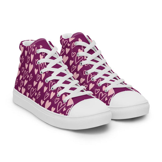 Hearts Women’s High Top Canvas Shoes